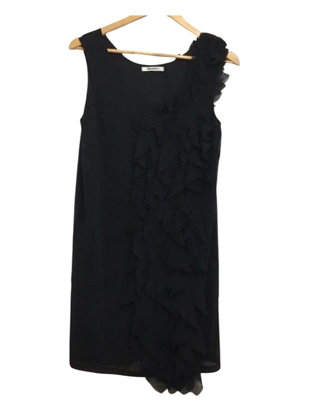 DKNYC Black Dress Embellishments Black Petals